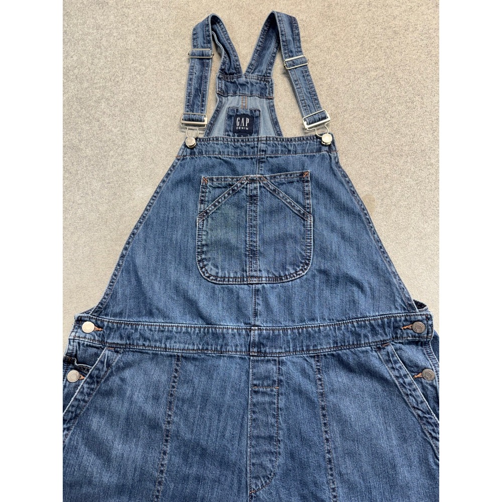 Gap Denim Women's XL Blue Carpenter Overalls Straight Leg Bib Pockets 90s Style